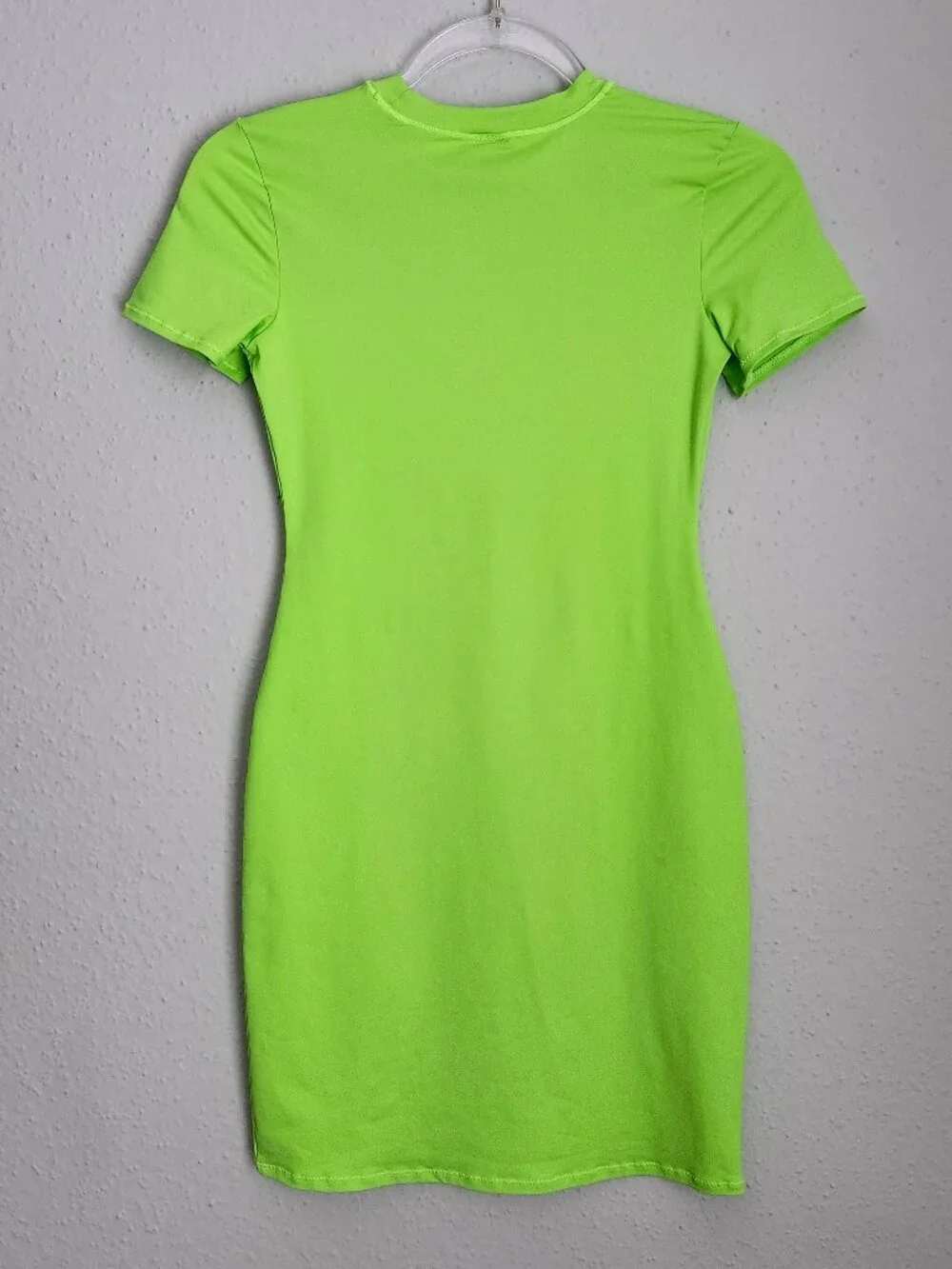 SKIMS Signature Swim Neon Green T-Shirt Bodycon Dress Cover-Up S